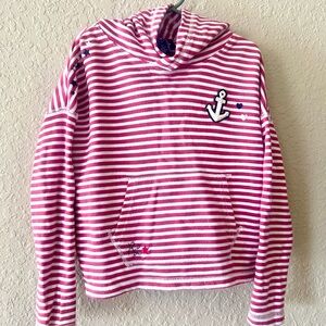 Polo by Ralph Lauren Red and White Striped Nautical Girls Hoodie (size6)